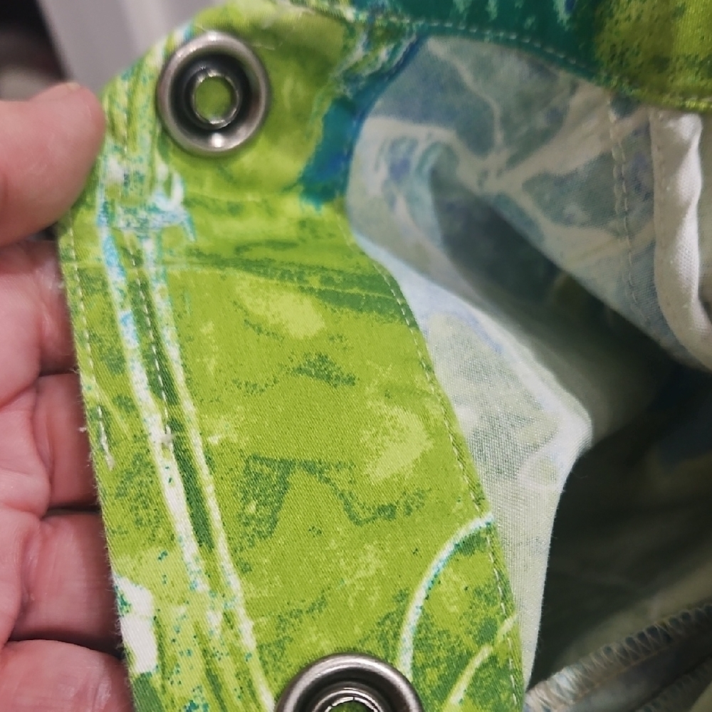 Chico's Vibrant Blue and Green Jean Jacket - Picture 4 of 9
